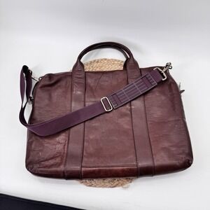 Jack Spade Warren Street Bag Mens Brown Leather Weekend Shoulder Travel Laptop